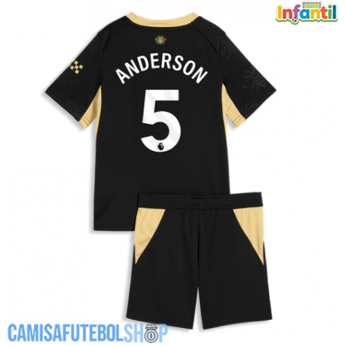 Camisa de time de futebol Manchester City Elliot Anderson #5 Replicas 2º Equipamento Infantil 2026-27 Manga Curta (+ Calças curtas)